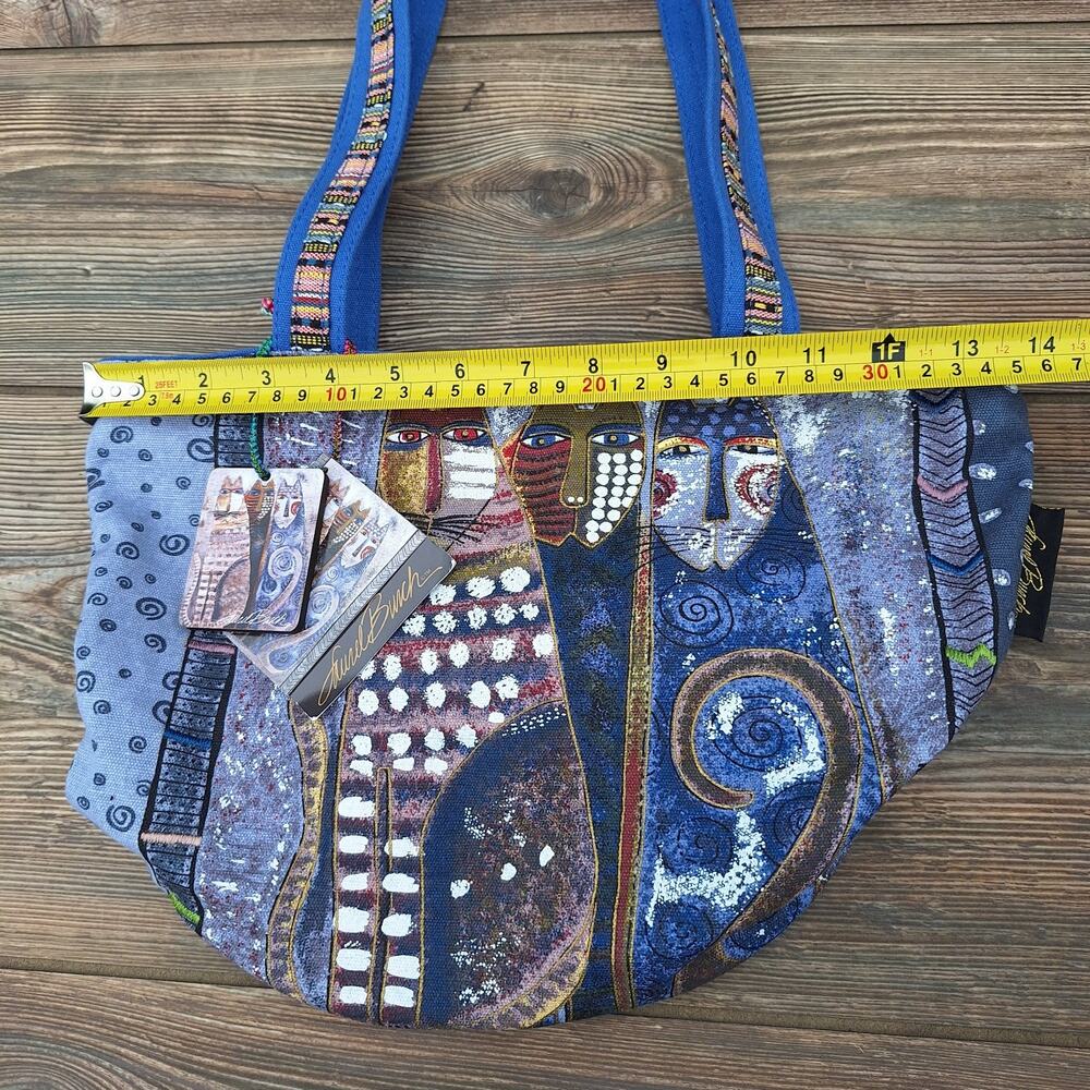 Vintage Laurel Burch AUTUMN FELINES (Set of 2) Weekender and Shoulder Cat Bags - Picture 7 of 16